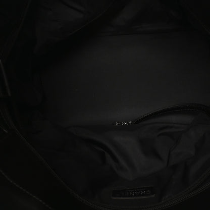 Coated Canvas Quilted Large Paris Biarritz Tote Black