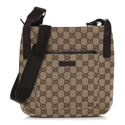 Monogram Flat Messenger Bag Dark Brown
