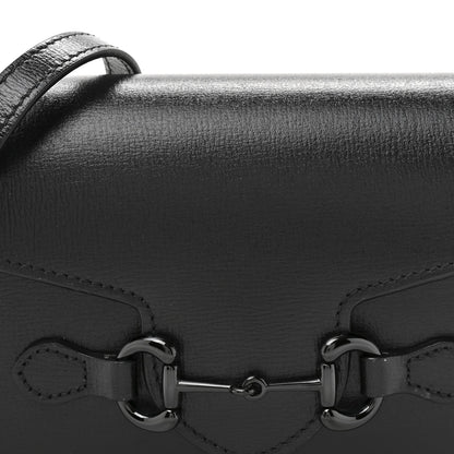 Azalea Calfskin Monochrome Mini Horsebit 1955 Shoulder Bag Black