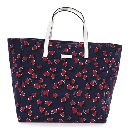 Canvas Heartbeat Print Medium Tote New Wine