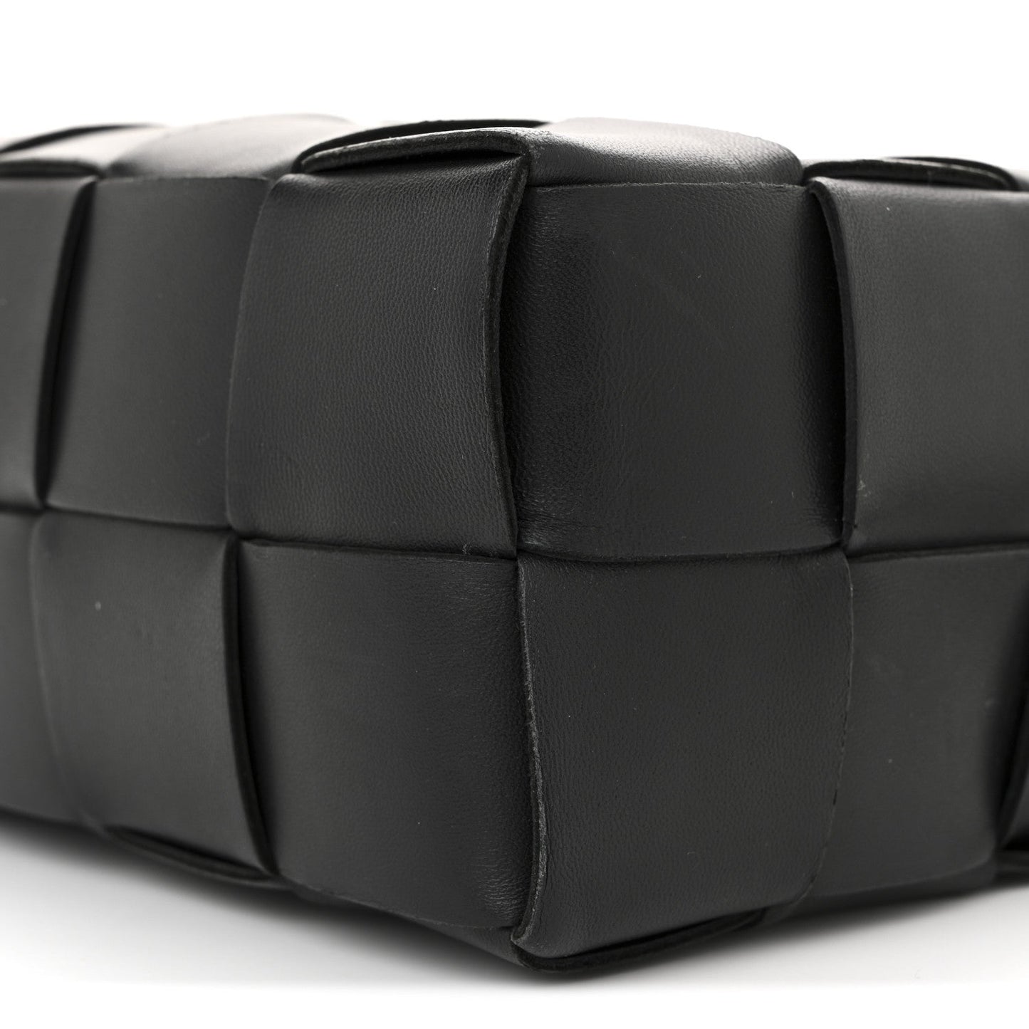 Lambskin Maxi Intrecciato Brick Cassette Bag Black