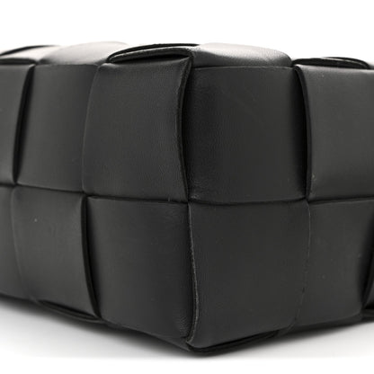 Lambskin Maxi Intrecciato Brick Cassette Bag Black