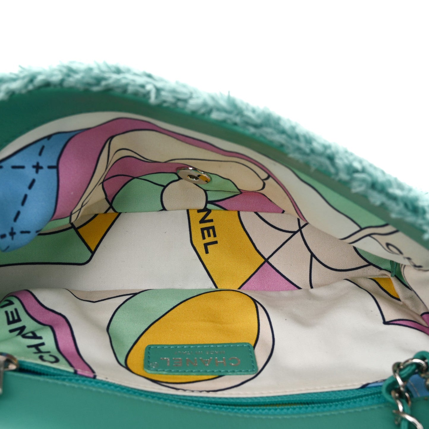 Terry Cotton Quilted Coco Beach Small Single Flap Green