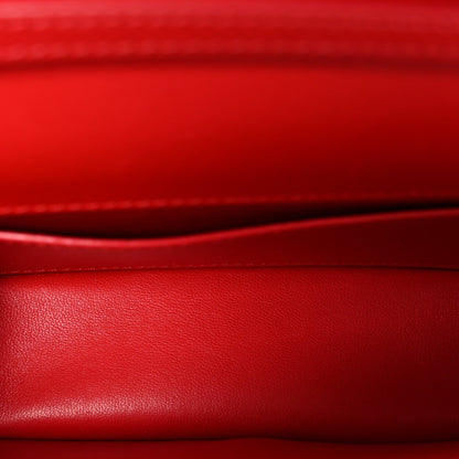 Calfskin Enamel Vlogo Small Loco Shoulder Bag Rouge Pur