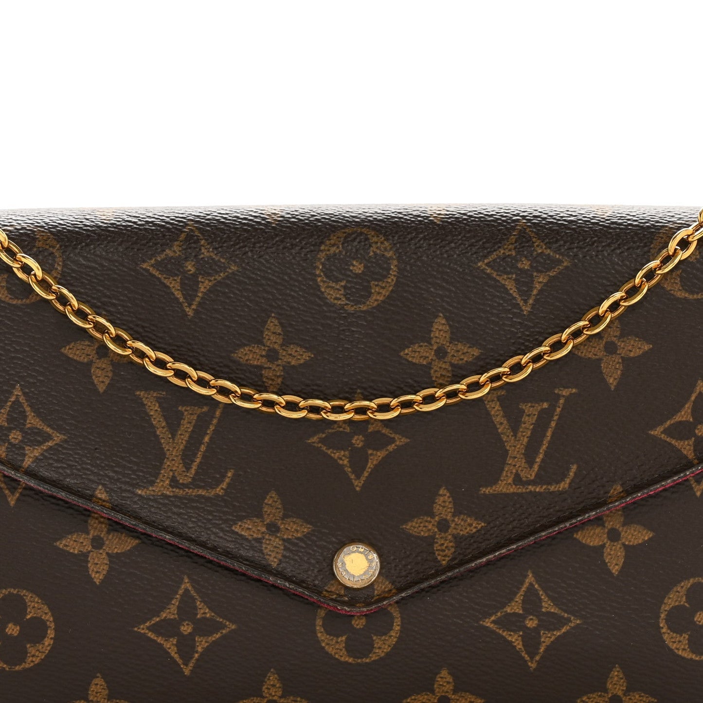 Monogram Pochette Felicie Chain Wallet Fuchsia