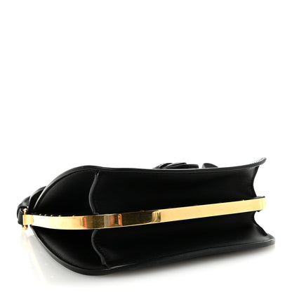 Box Calfskin Medium Bobby Frame Flap Black