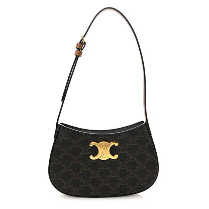Triomphe Canvas Calfskin Medium Tilly Triomphe Shoulder Bag Tan