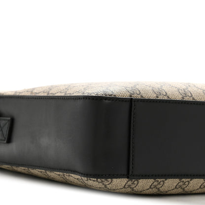 GG Supreme Monogram Flat Messenger Bag Beige Black New Acero