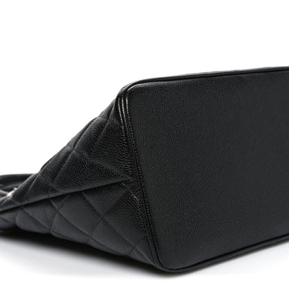 Caviar Quilted Medallion Tote Black