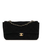 Suede Calfskin Small Souplissimo Maxi Flap Black
