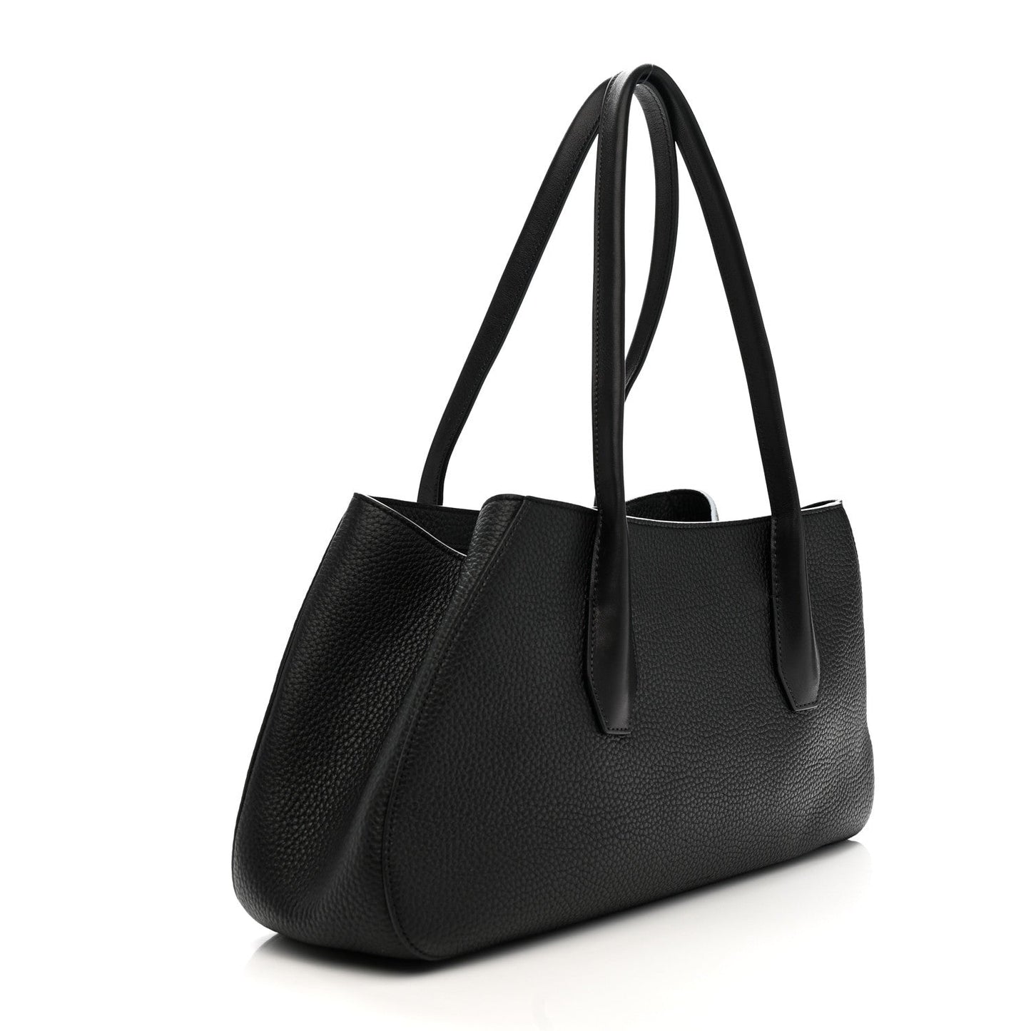 Grained Calfskin Alger Shoulder Bag Black