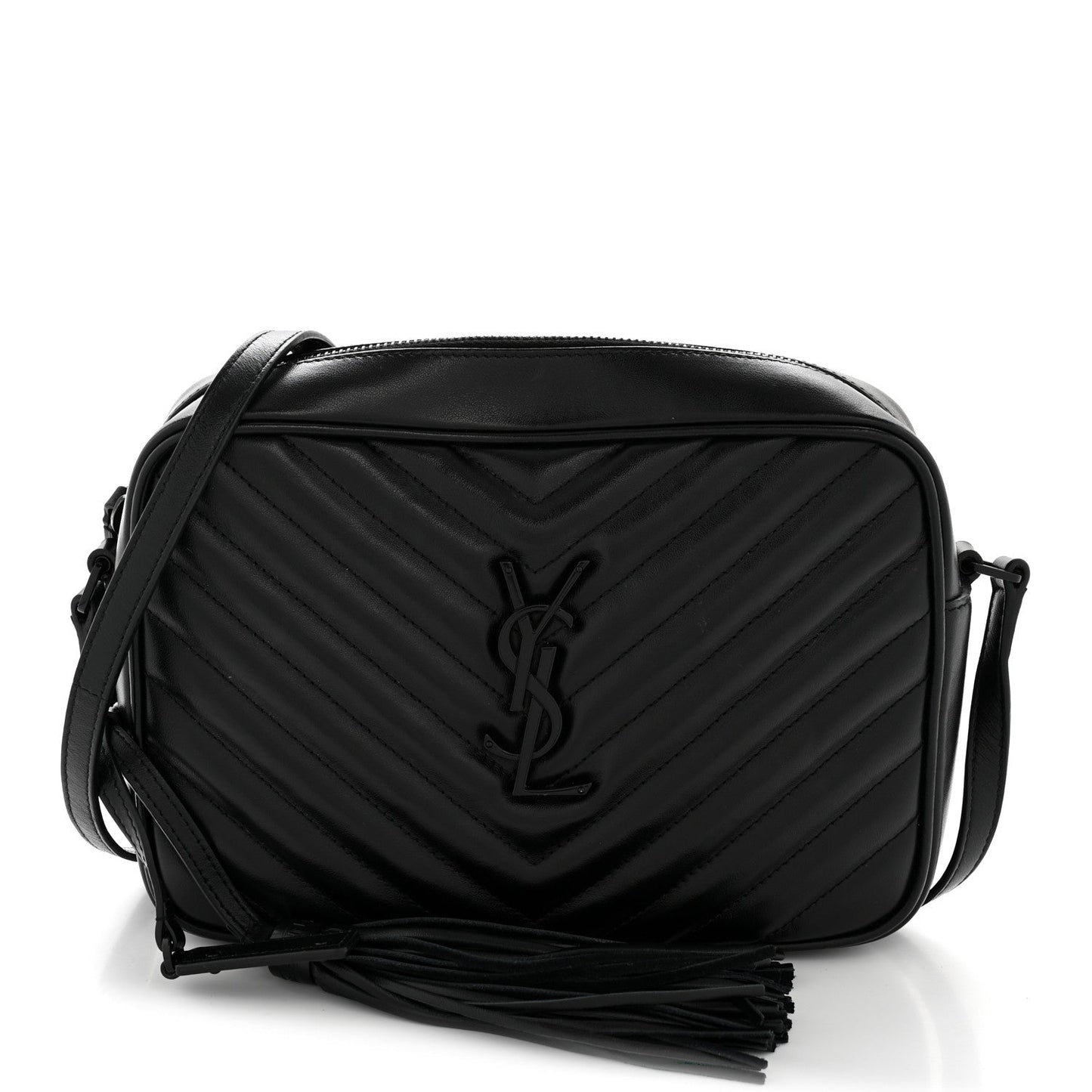 Calfskin Matelasse Monogram Monochrome Lou Camera Bag Black