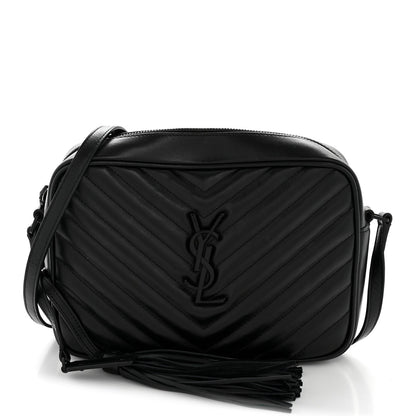 Calfskin Matelasse Monogram Monochrome Lou Camera Bag Black