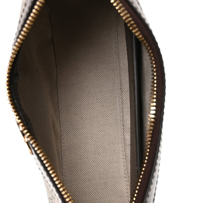 GG Supreme Monogram Textured Dollar Calfskin Web Small Ophidia GG Handbag Beige Ebony New Acero
