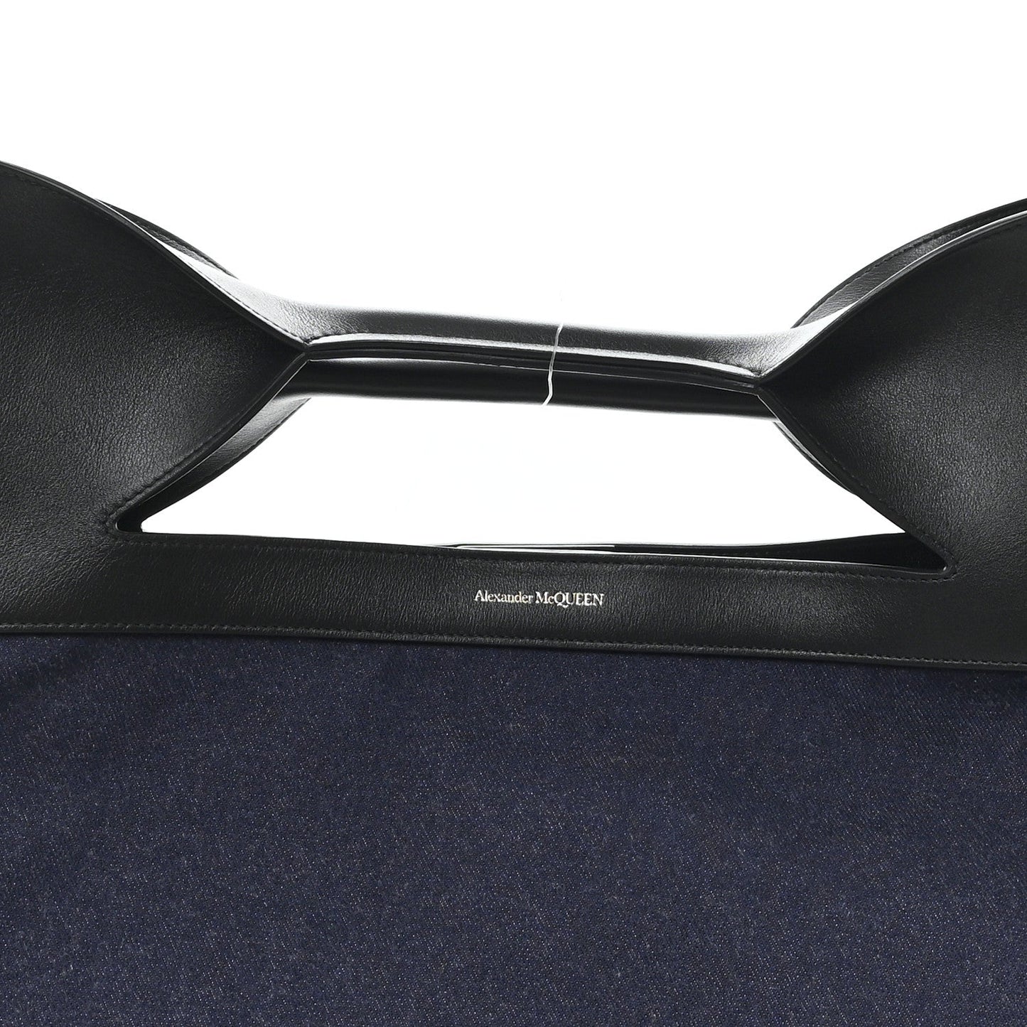 Calfskin Denim Large The Bow Bag Blue Black