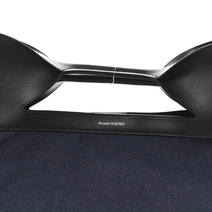 Calfskin Denim Large The Bow Bag Blue Black