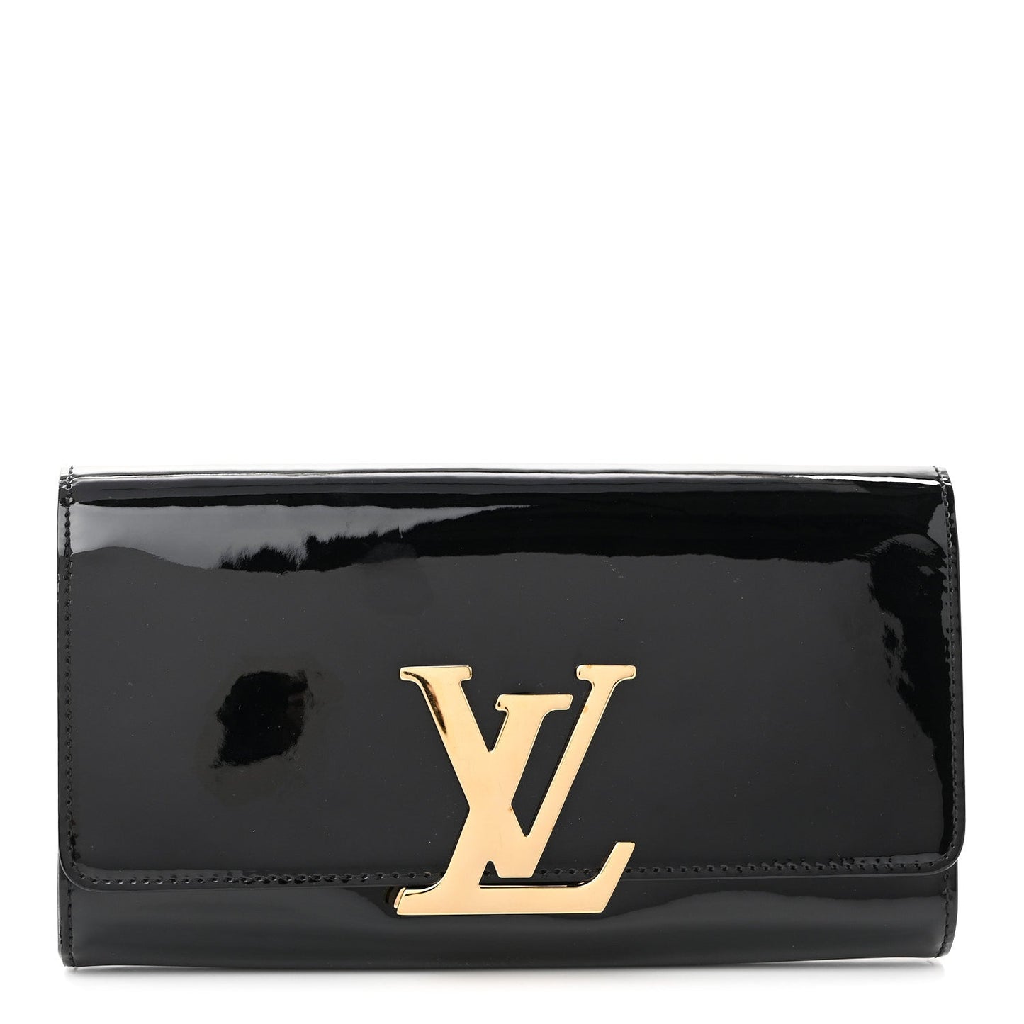 Patent Louise Clutch Black