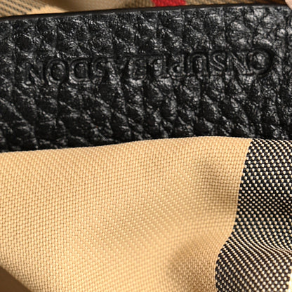 Nylon Grained Calfskin Watson Diaper Bag Black
