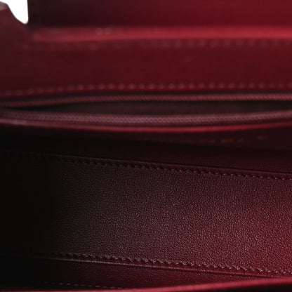 Shiny Lambskin Chevron Quilted Nano Kelly Shopper Dark Burgundy
