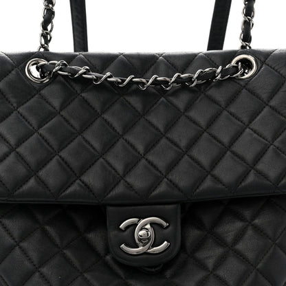 Calfskin Quilted Small Urban Spirit Backpack Black