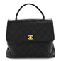 Caviar Quilted Jumbo Kelly Flap Black