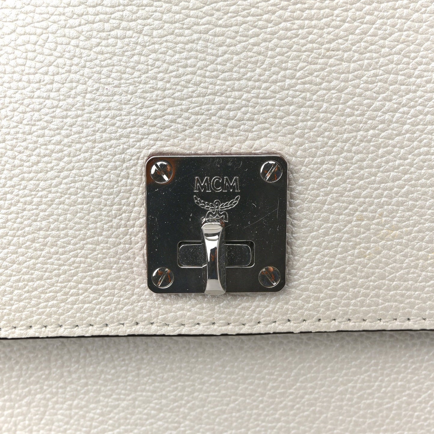 Grained Calfskin Medium Milla Convertible Backpack White Flake
