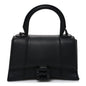 Shiny Box Calfskin Strass Hourglass Top Handle Bag XS Black