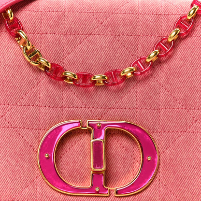Denim Macrocannage Medium Caro Bag Fuchsia Multicolor