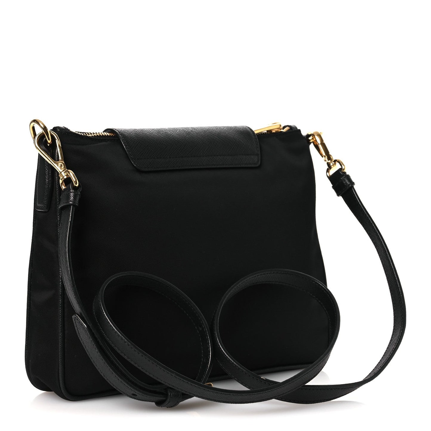Tessuto Nylon Saffiano Crossbody Bag Black