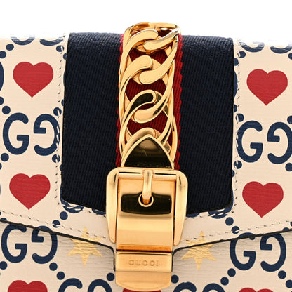 Textured Calfskin Valentine's Day Super Mini Sylvie Chain Shoulder Bag Ivory