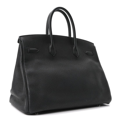 Togo Birkin 35 Black Bleu Agate