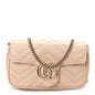 Calfskin Matelasse Super Mini GG Marmont Shoulder Bag Beige