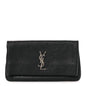Calfskin Crocodile Embossed West Hollywood Monogram Fold Over Clutch Black
