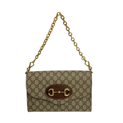 Gucci 1955 Horsebit GG Supreme Leather Shoulder Bag