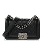 Caviar Quilted Small Boy Flap Black