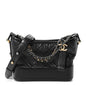Aged Calfskin Quilted Small Gabrielle Hobo Black