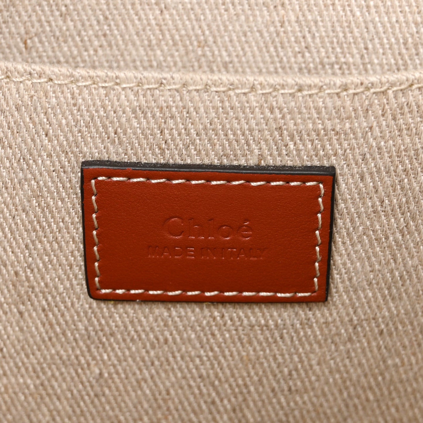 Cotton Calfskin Medium Woody Ribbon Tote White Brown