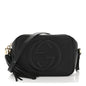 Pebbled Calfskin Small Soho Disco Bag Black