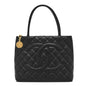 Caviar Quilted Medallion Tote Black