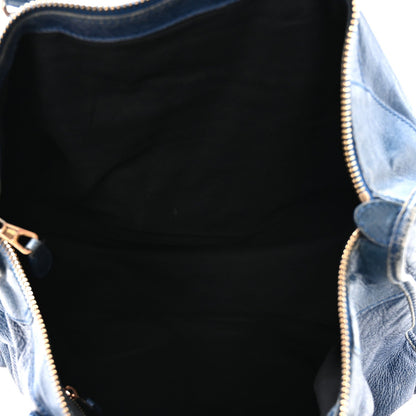 Agneau Giant 12 Gold Hardware Work Bleu Glacier