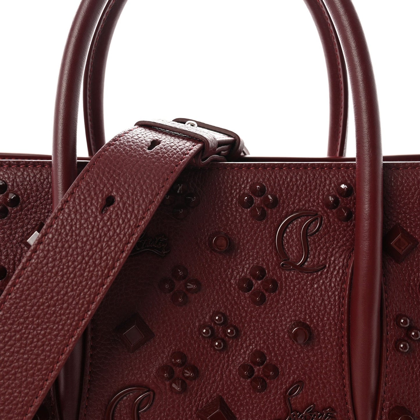 Calfskin Spikes Loubinthesky Medium Paloma Bordeaux