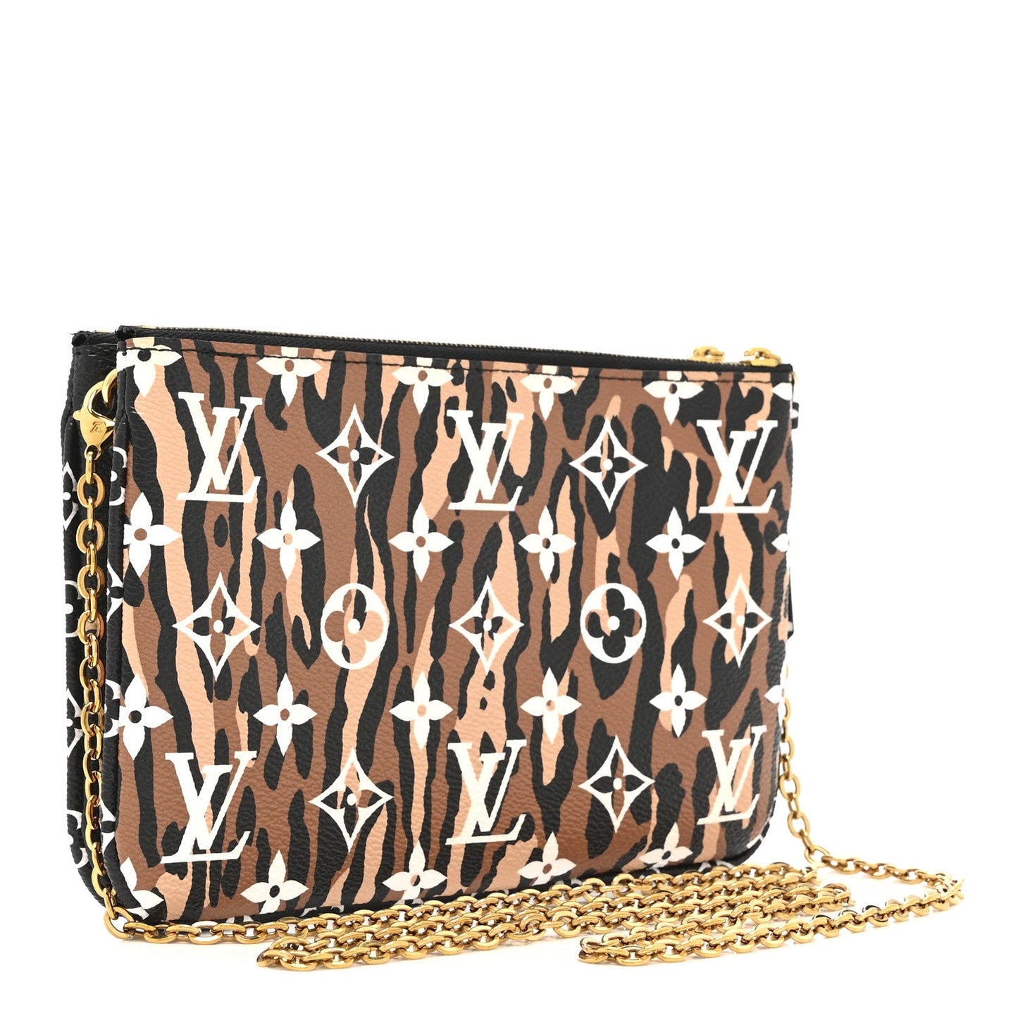 Monogram Giant Jungle Pochette Double Zip Black