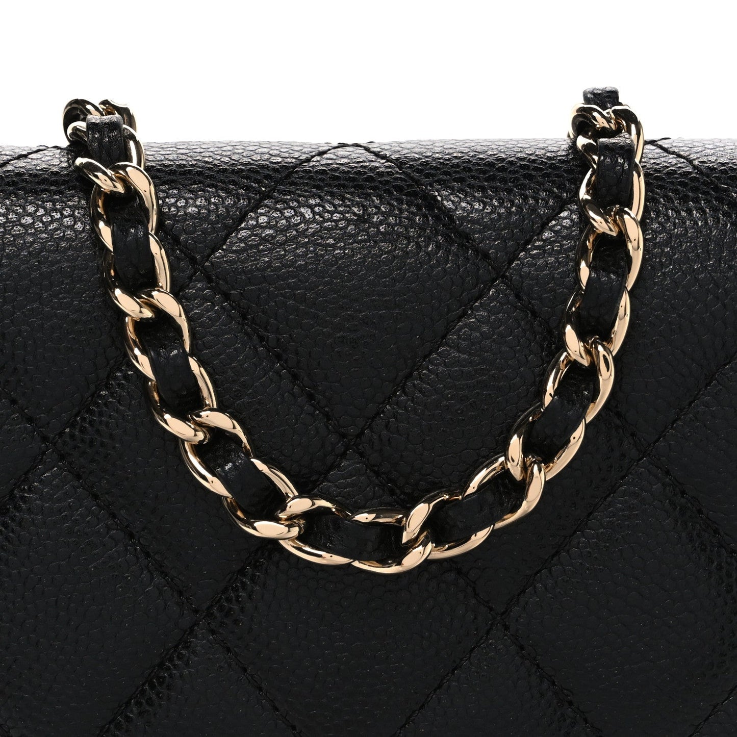 Caviar Quilted Classic Phone Holder Black