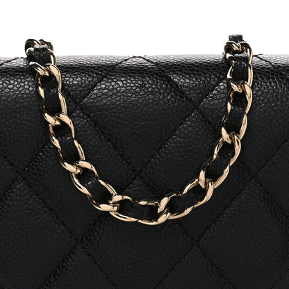 Caviar Quilted Classic Phone Holder Black