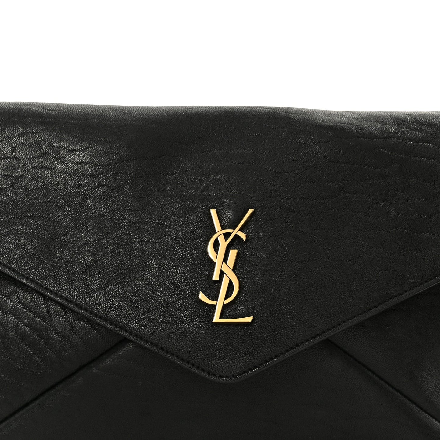 Grained Lambskin Cassandre Envelope Pouch Black