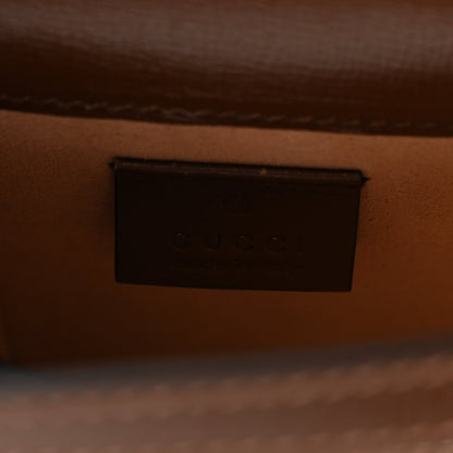 GG Supreme Monogram Mini Horsebit 1955 Crossbody Bag Beige Brown Sugar