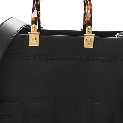 Vitello King Plexiglass Medium Fendi Sunshine Shopper Tote Black