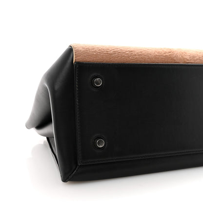 Pony Hair Calfskin Medium Edge Shoulder Bag Praline
