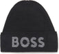 Hugo Boss Men's Elio Big Logo Beanie, Black One Size Black