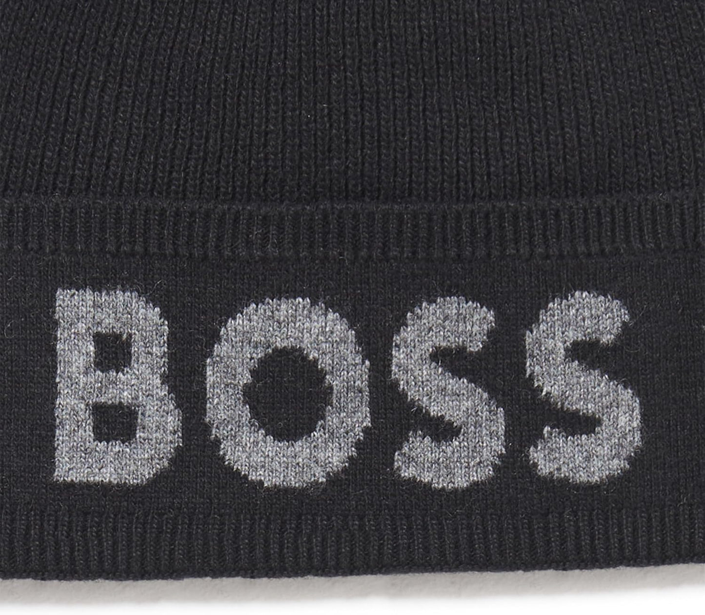Hugo Boss Men's Elio Big Logo Beanie, Black